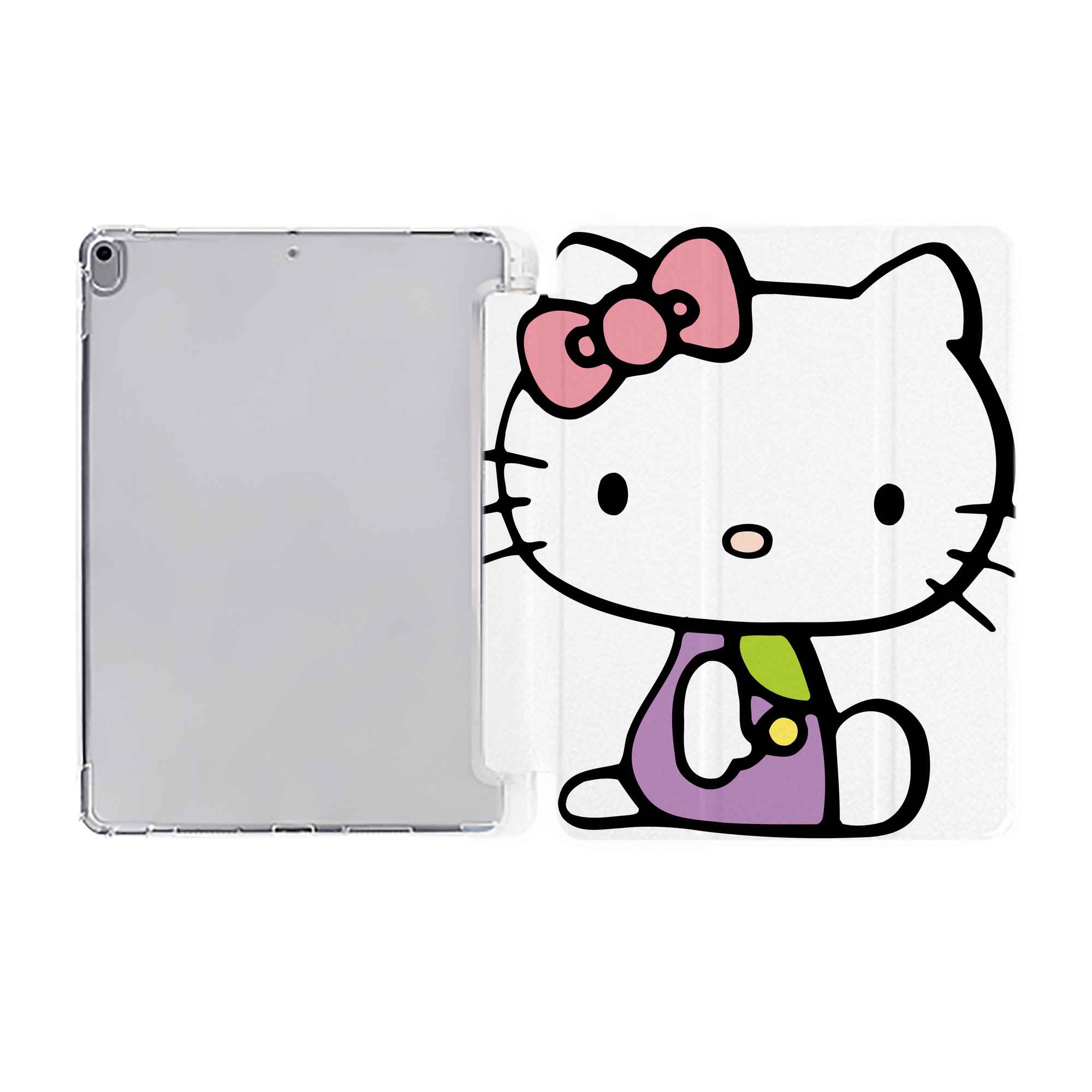 （画像用） Hello Kitty ハローキティ IPad ケース ペン収納付き 三つ折りスタンド PUレザー×シリコン 対応機種9.5/10.5/10.9インチ